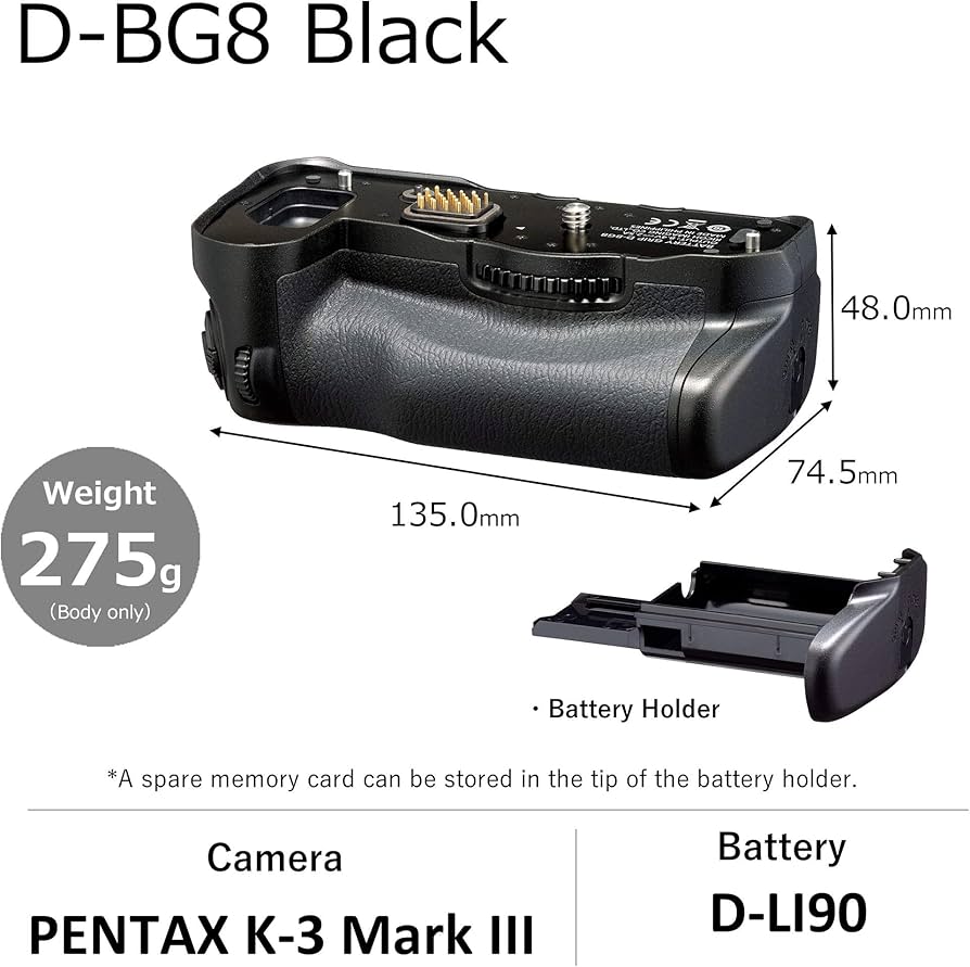 Amazon | PENTAX バッテリーグリップ D-BG8 ブラック Pentax K-3 III