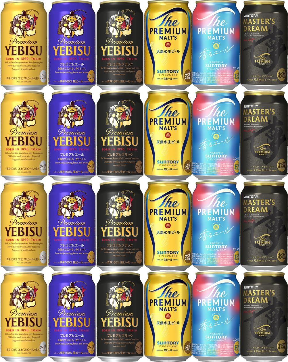 Amazon.co.jp: プレミアムモルツ・ヱビス6種アソート 350ml×24本（6種