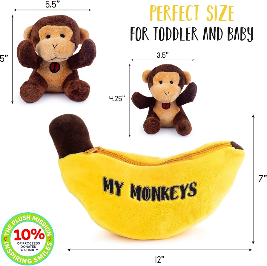 Amazon.co.jp: おしゃべりぬいぐるみ 猿 おもちゃセット バナナ
