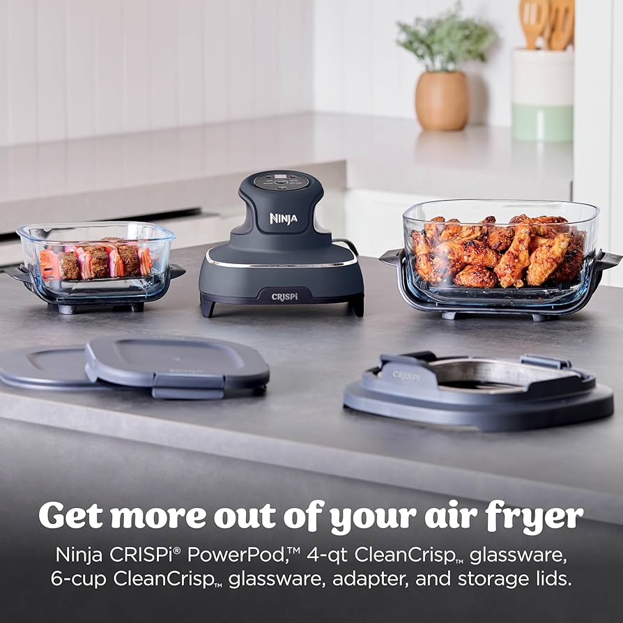 Amazon.com: Ninja Crispi 4-in-1 Glass Air Fryer | 450°F | Non