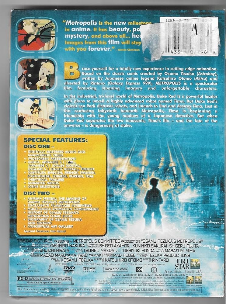 Amazon.com: Metropolis : Rintaro, Haruyo Kanesaku, Osamu Tezuka