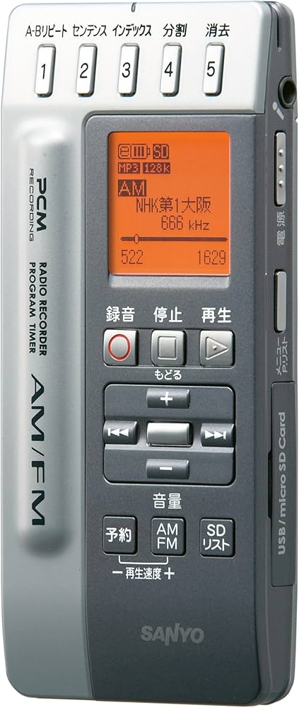 Amazon | SANYO ラジオ付きICレコーダー(シルバー) ICR-RS110M(S