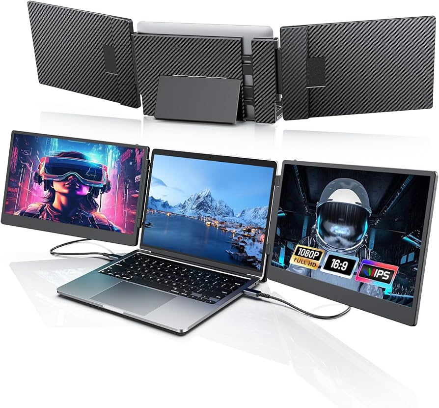 T883 ノートパソコンドッキング型 2画面マルチモニター 14インチ 3画面