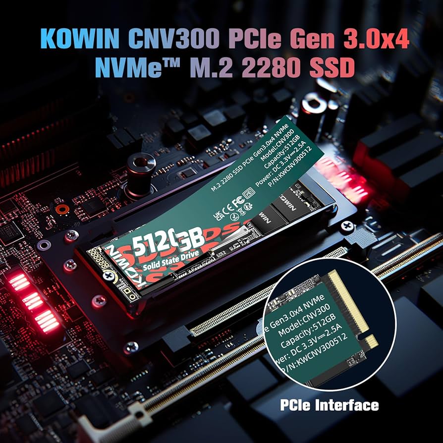 Amazon.com: KOWIN SSD 512GB PCIe 3.0x4 NVMe M.2 2280, R/W up to