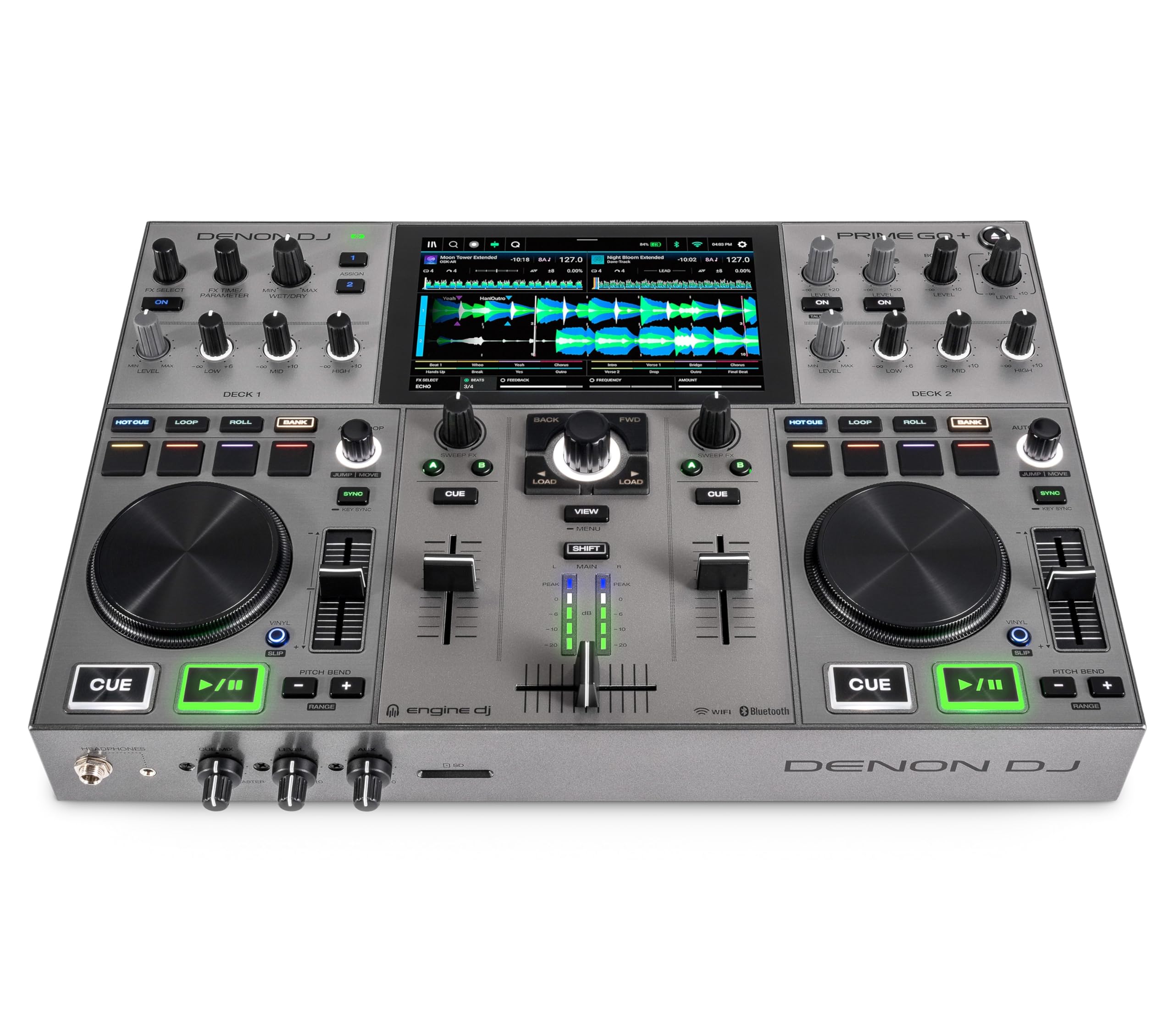 Denon DJ PRIME GO+ Portable DJ Controller and Mixer with Stem