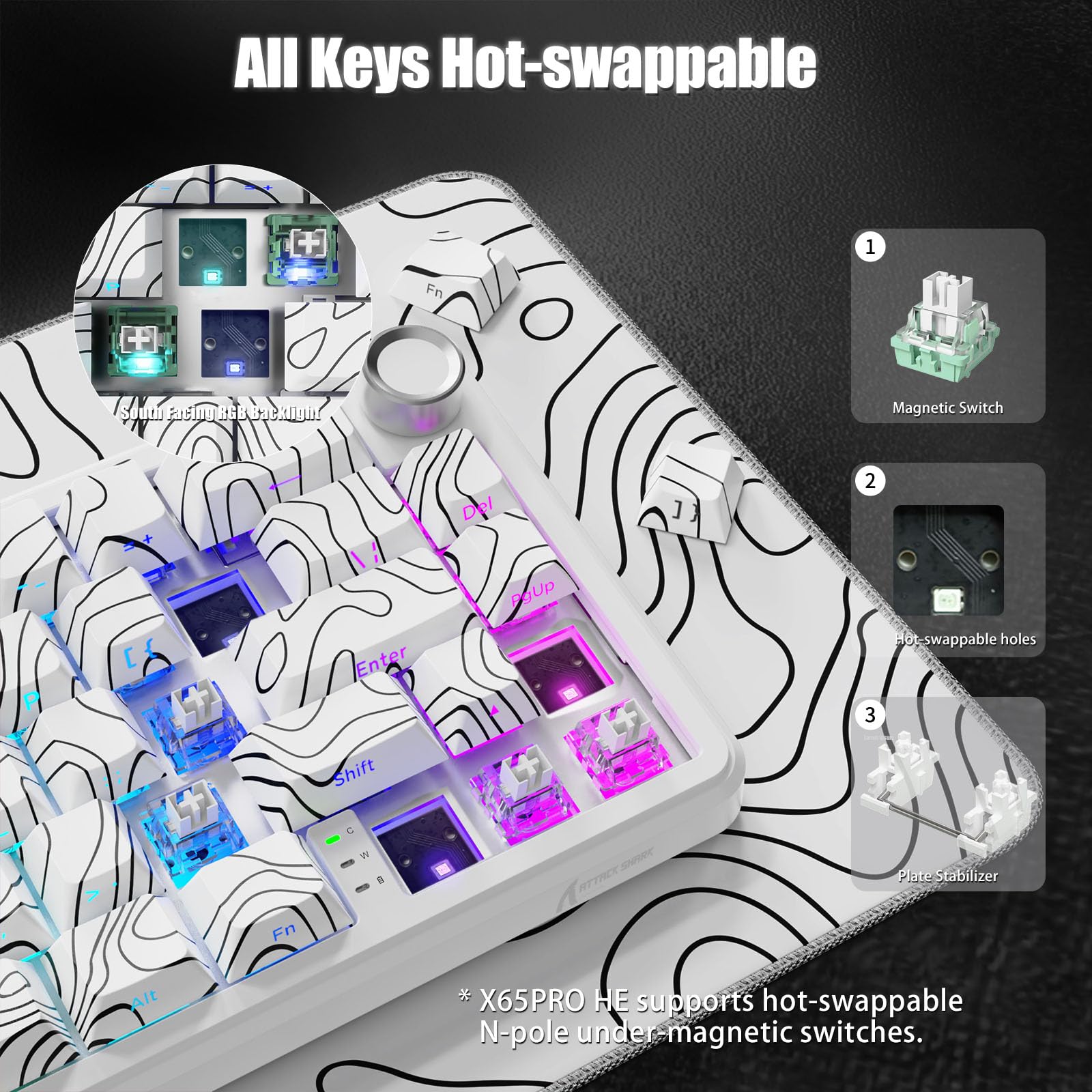 Amazon.com: Attack Shark X65PRO HE Rapid Trigger Magnetic