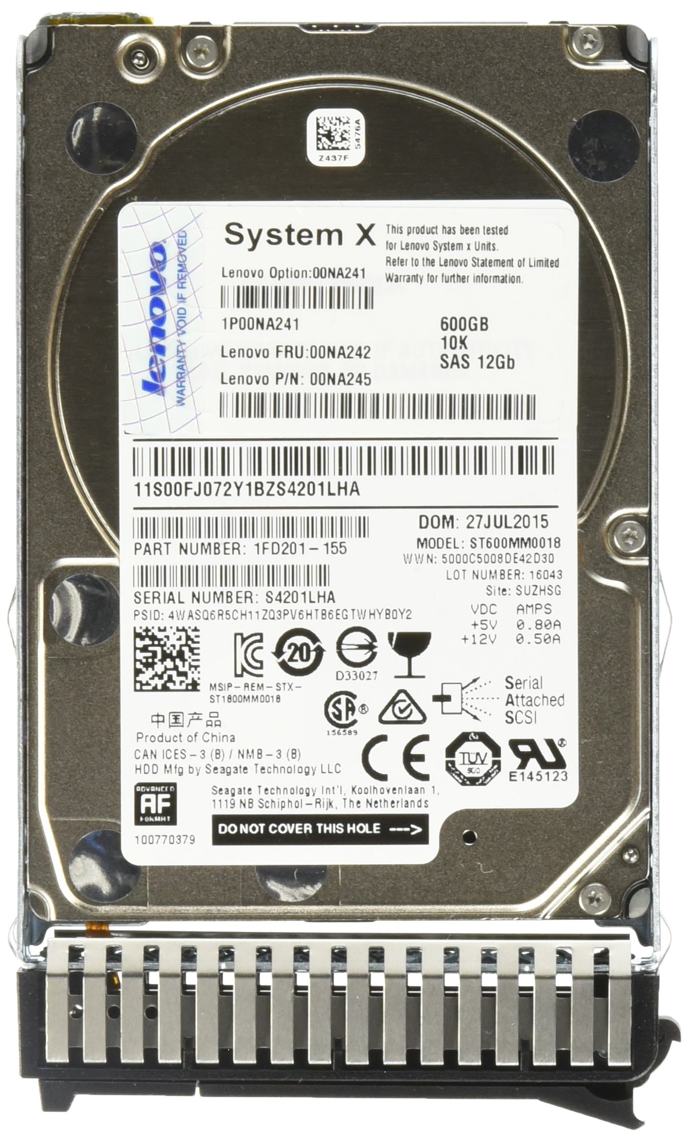 Amazon.com: Lenovo 00NA241 System X 600GB 2.5