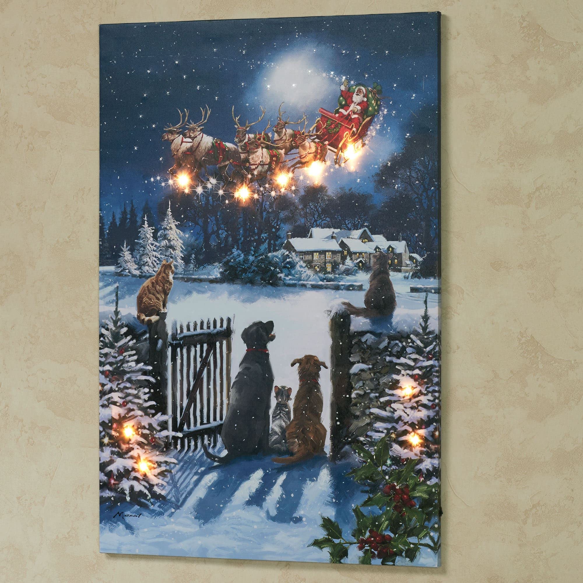 Amazon.com: Streamline Art LED Lighted Canvas Wall Art | Dogs and