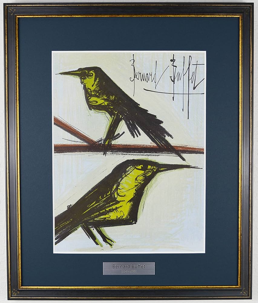 Amazon | ベルナール ビュッフェ 『二羽の鳥 【LITHOGRAPHIES 1952