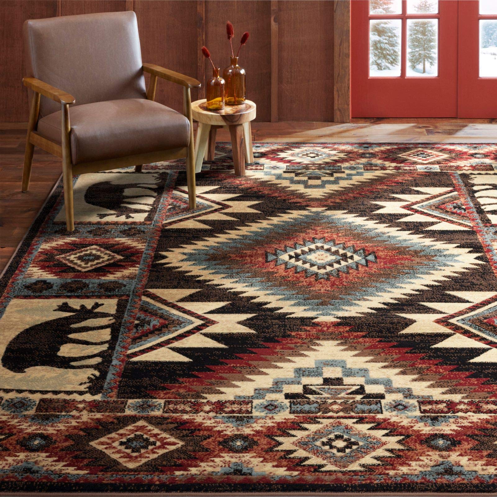 Amazon.com: Home Dynamix Buffalo Southwest Rustic Area Rug, Brown