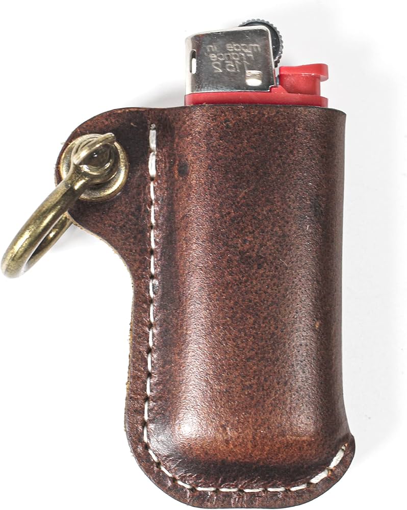 HUMWE Leather Lighter Case Holder for BIC Standard Size Lighters