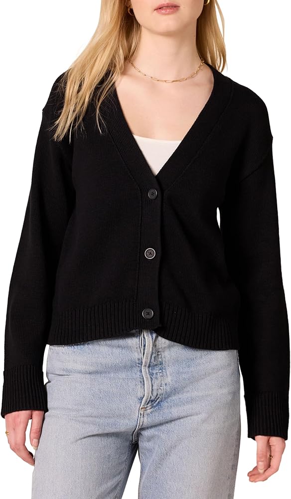 Amazon.com: Amazon Essentials Women's V-Neck Cropped Cardigan