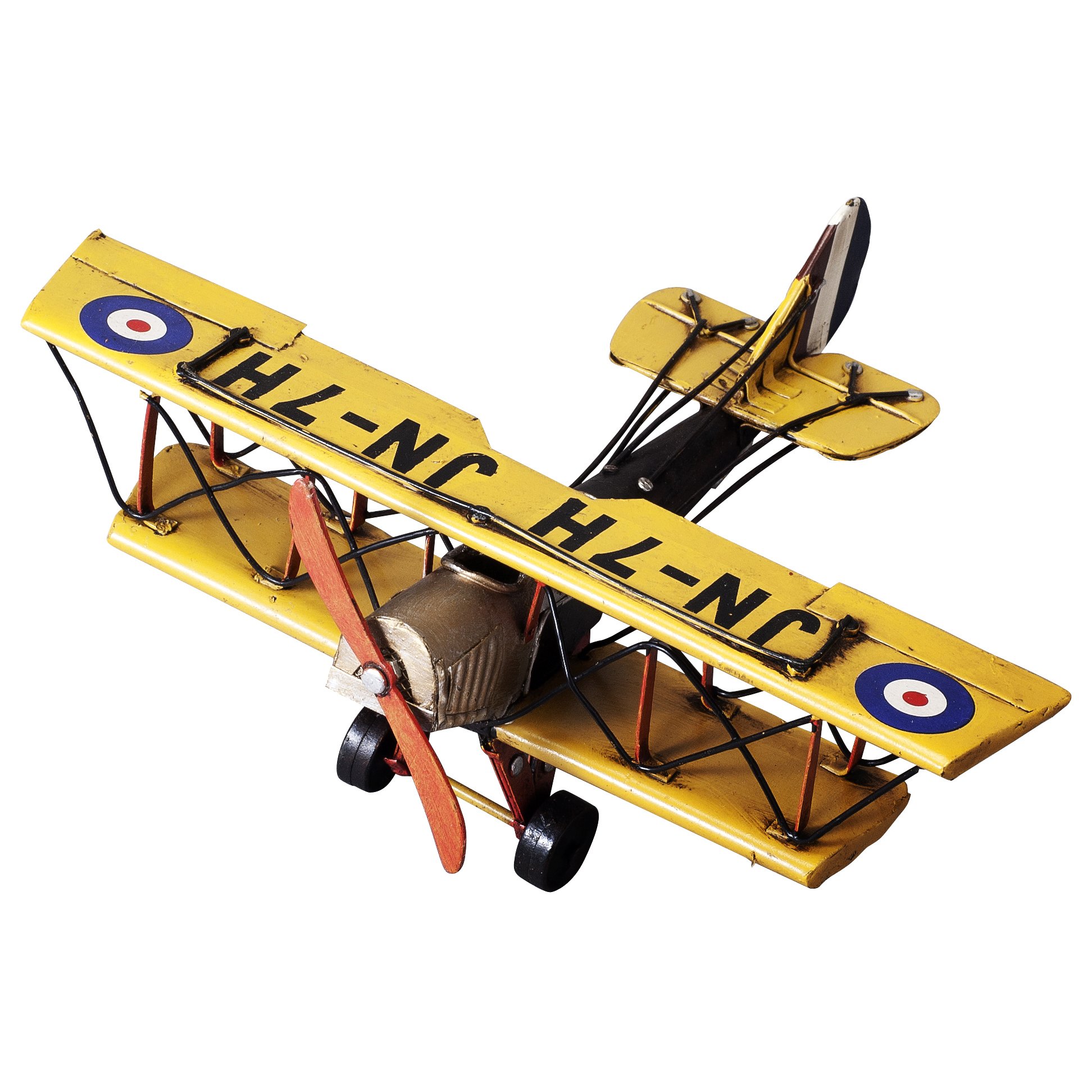 ブリキ飛行機✈️JN-7H イエロー二重翼機モデル 【公式通販】