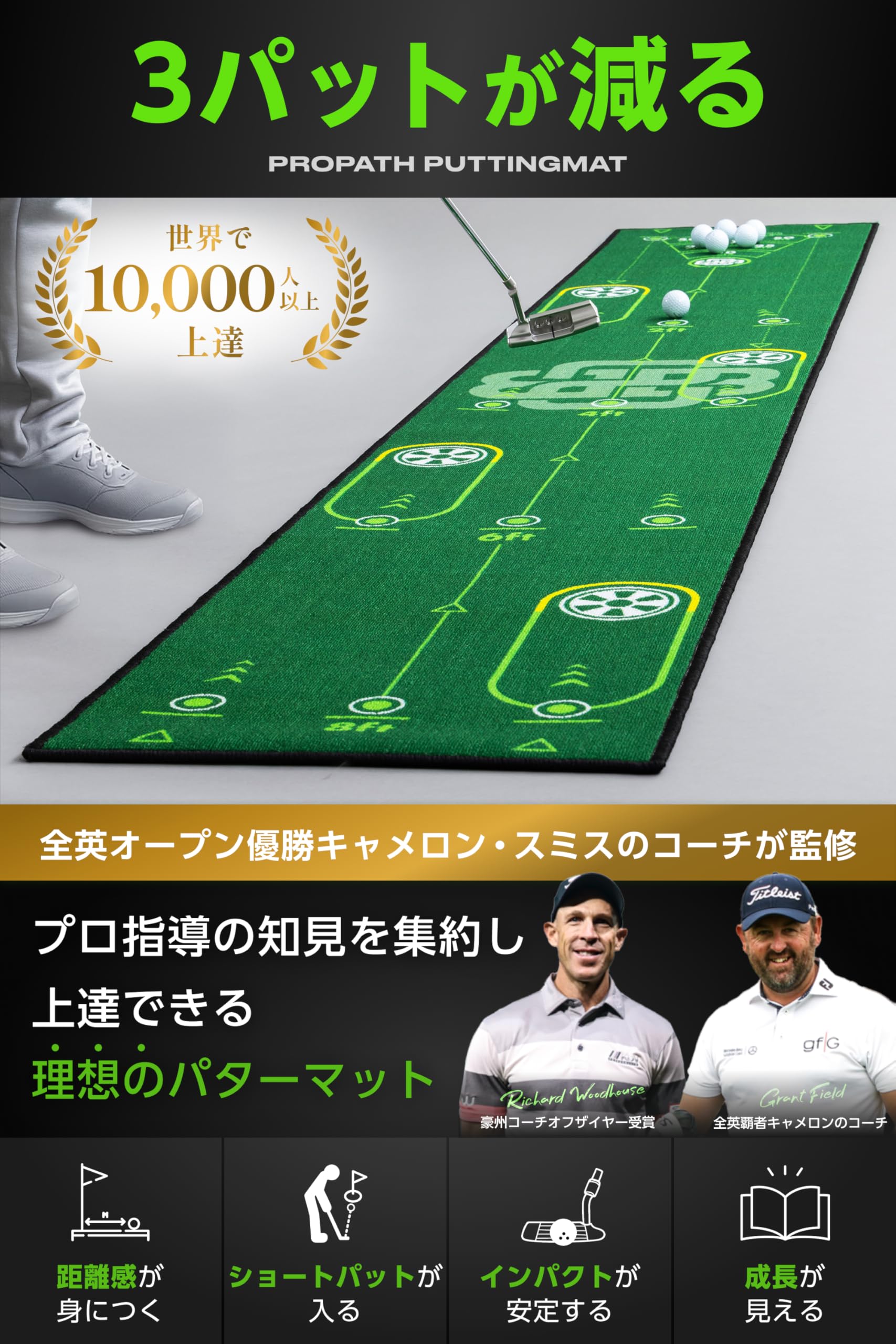 Amazon | BACK2BASICSGOLF パターマット パター練習マット パター練習