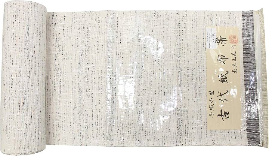 Amazon.co.jp: 米沢 手織りの里: 玉虫工房 古代紙布帯 大福帳 八寸帯