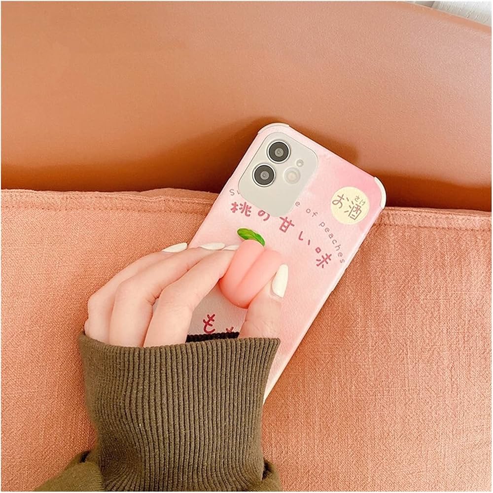 DSMYYXGS Retro Sweet 3D Soft Peach Japanese Phone Case For IPhone