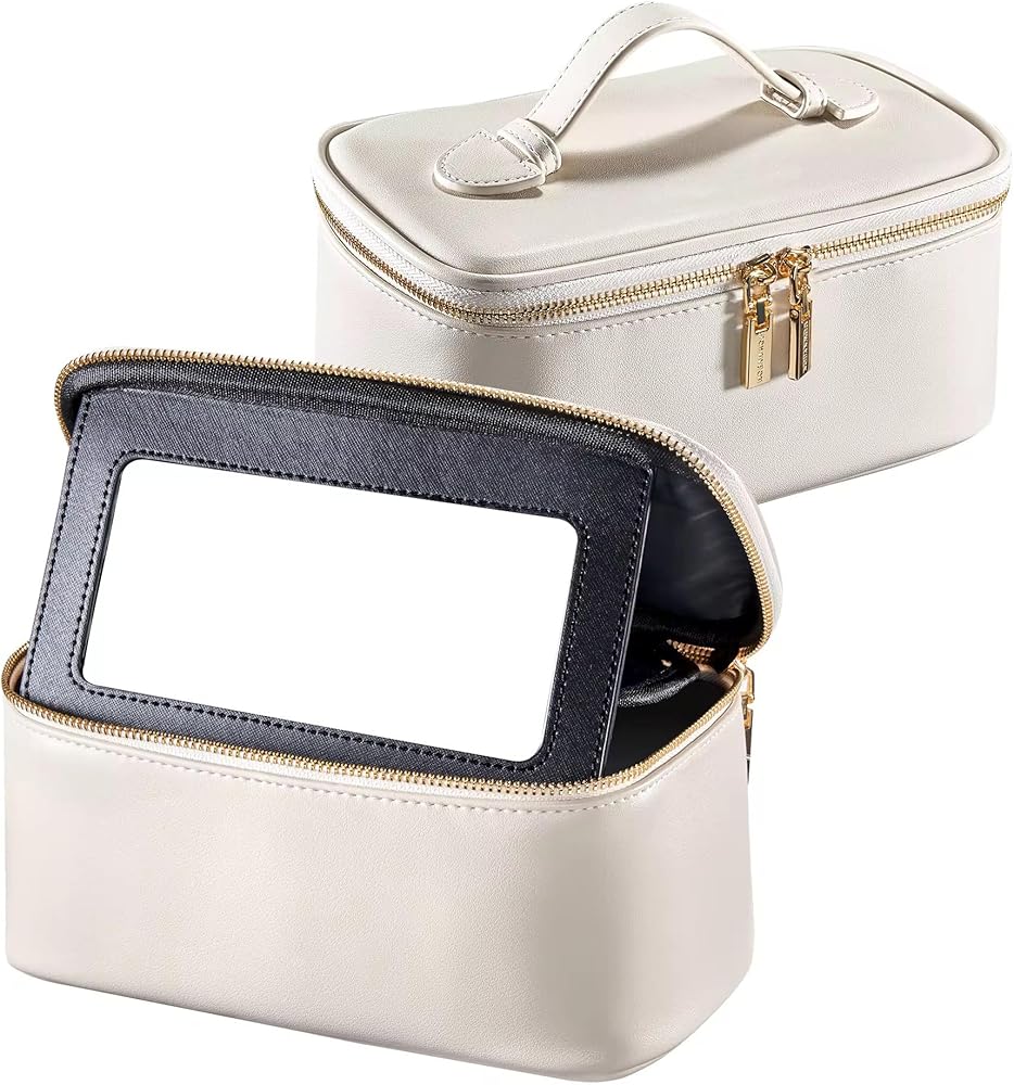 Amazon.co.jp: LEAFEEL-「Chic」化粧ポーチ 鏡付き メイクポーチ