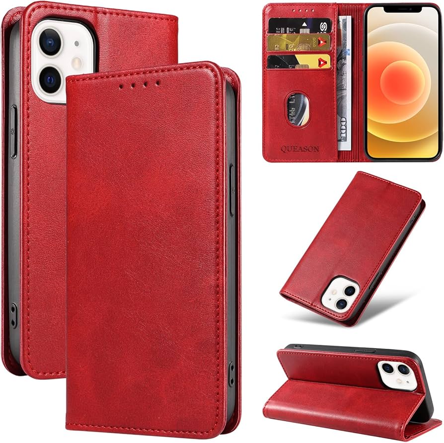 Amazon.co.jp: QUEASON【iPhone 12mini 用 ケース 手帳型】マグネット