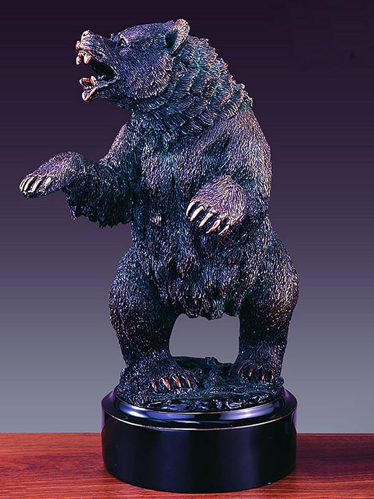 Amazon.co.jp: 成長するクマの像 - ブロンズ仕上げの熊の彫刻