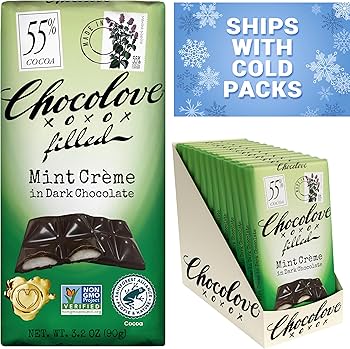 Amazon.com: Chocolove Mint Crème Bars | 55% Cocoa | Infused with