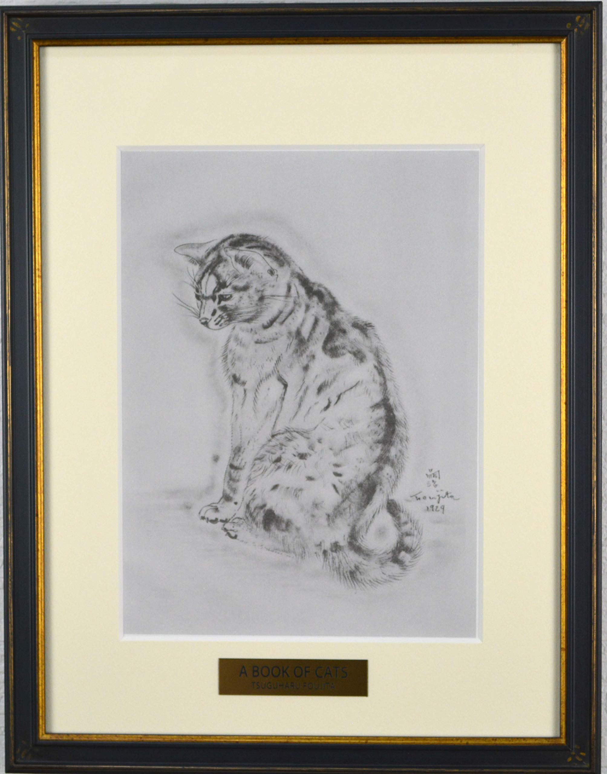 絵画 藤田嗣治 猫の本 サッフォー ダメージ無し 絵画 藤田嗣治 猫の本