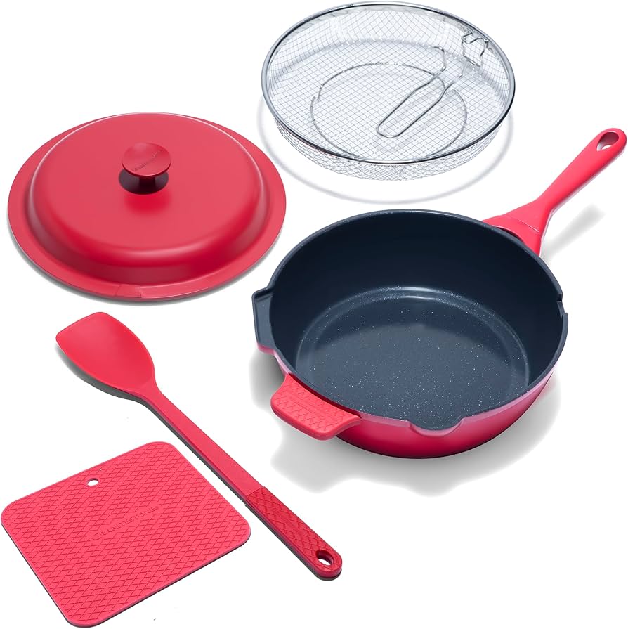 Amazon.com: ZUKA 10 in 1 Ceramic Pan by Granitestone, Large 10
