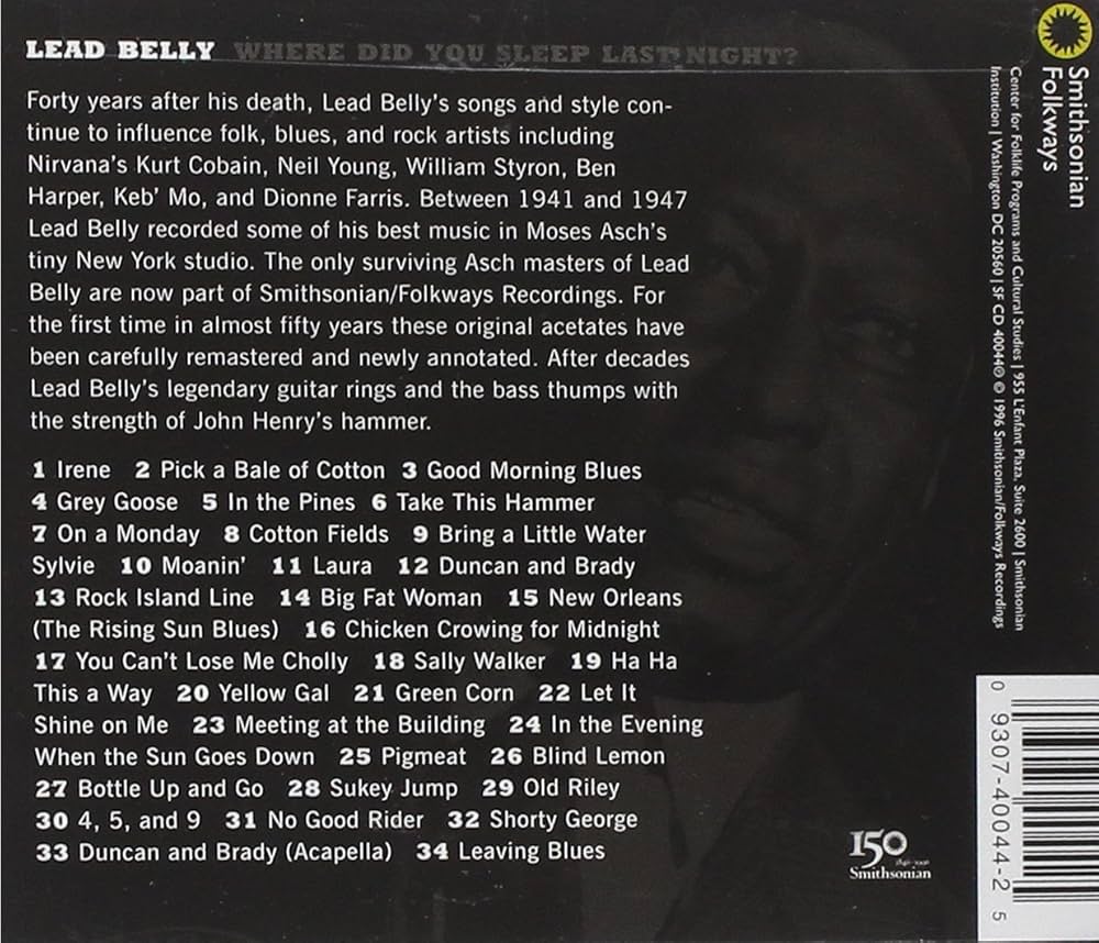 Amazon.co.jp: Where Did You Sleep Last Night: Leadbelly Legacy 1