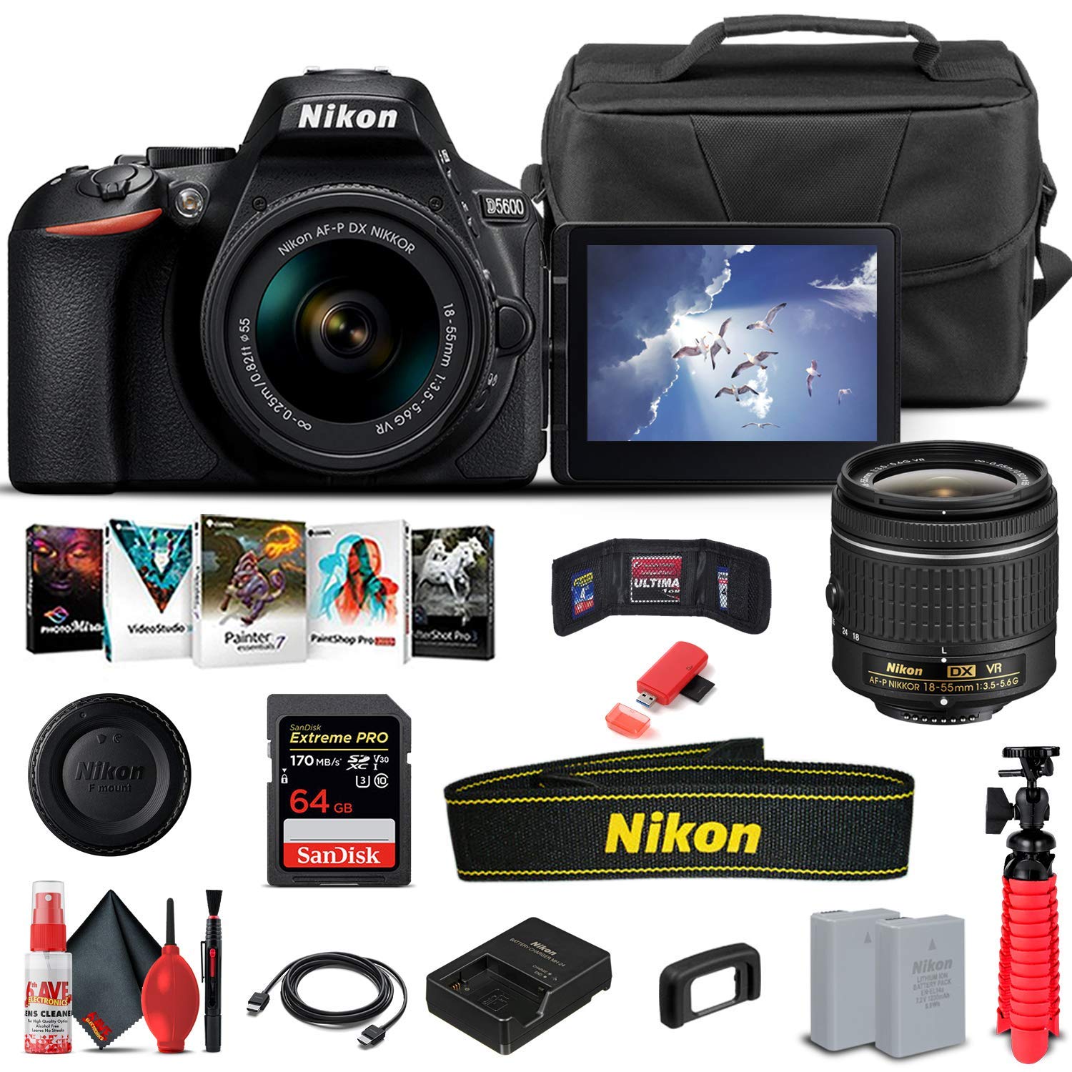 Amazon.com : Nikon D5600 DSLR Camera with 18-55mm Lens (1576) +