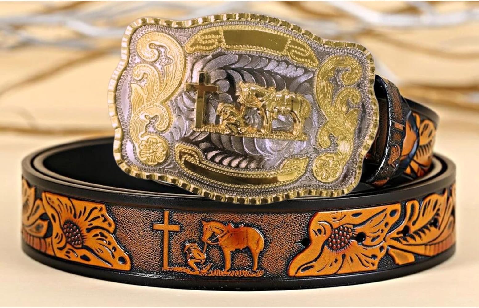 Amazon | WMG ウェスタン ベルト バックル メンズ レディース - 祈る