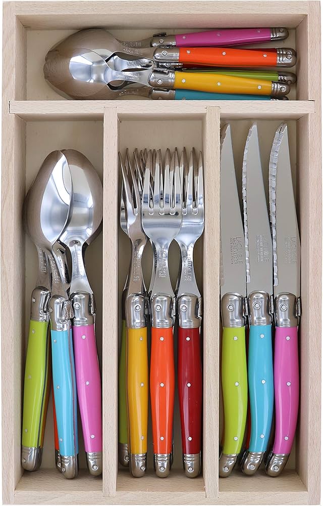 Amazon.com | Laguiole Andre Verdier Debutant 24 Piece Flatware Set