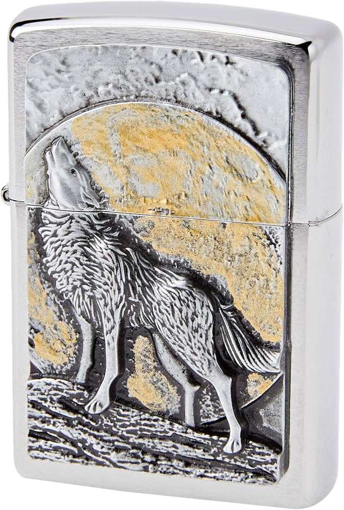 Amazon.co.jp: ヨーロッパ直輸入Zippo(ジッポー)：Wolf at Moonlight