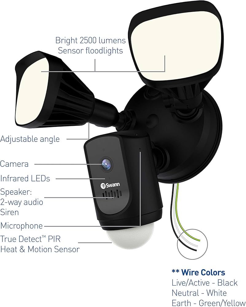 Amazon.com : Swann Floodlight Security Camera w/Dimmable Motion