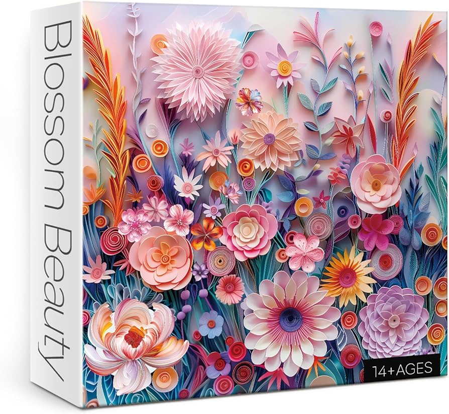 Amazon | カラフルなフラワーパズル 大人用 1000ピース ペーパーカット