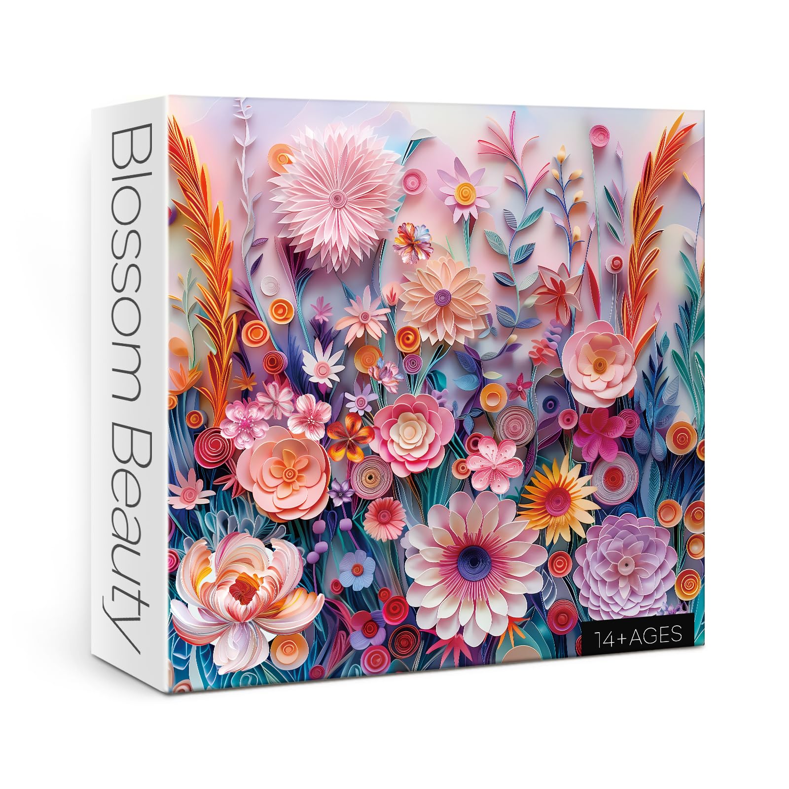 Amazon | カラフルなフラワーパズル 大人用 1000ピース ペーパーカット