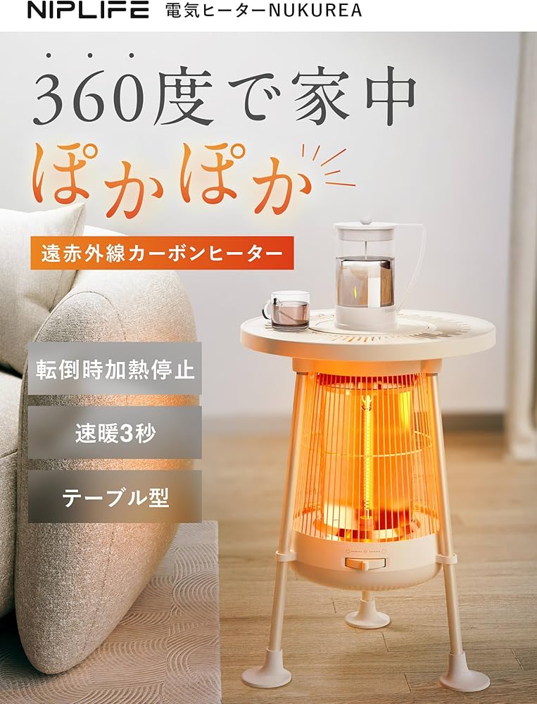 Amazon | NIPLIFE 電気ヒーター 電気ストーブ セラミックヒーター 速暖