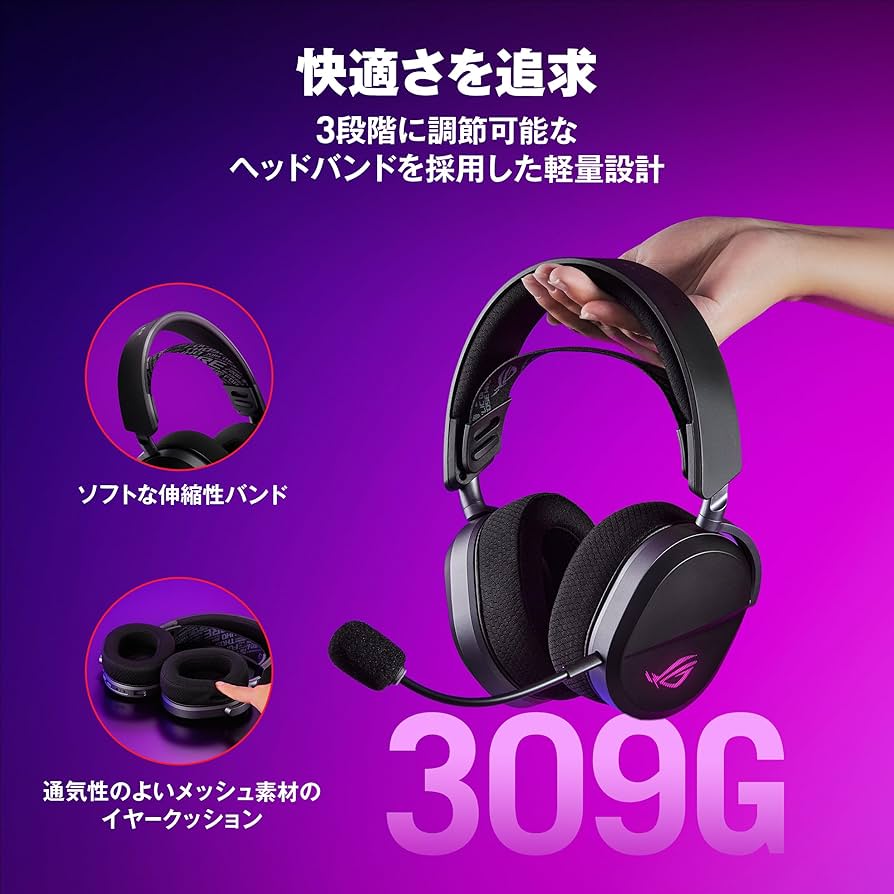 Amazon.co.jp: ASUS ROG Pelta ワイヤレスゲーミングヘッドセット