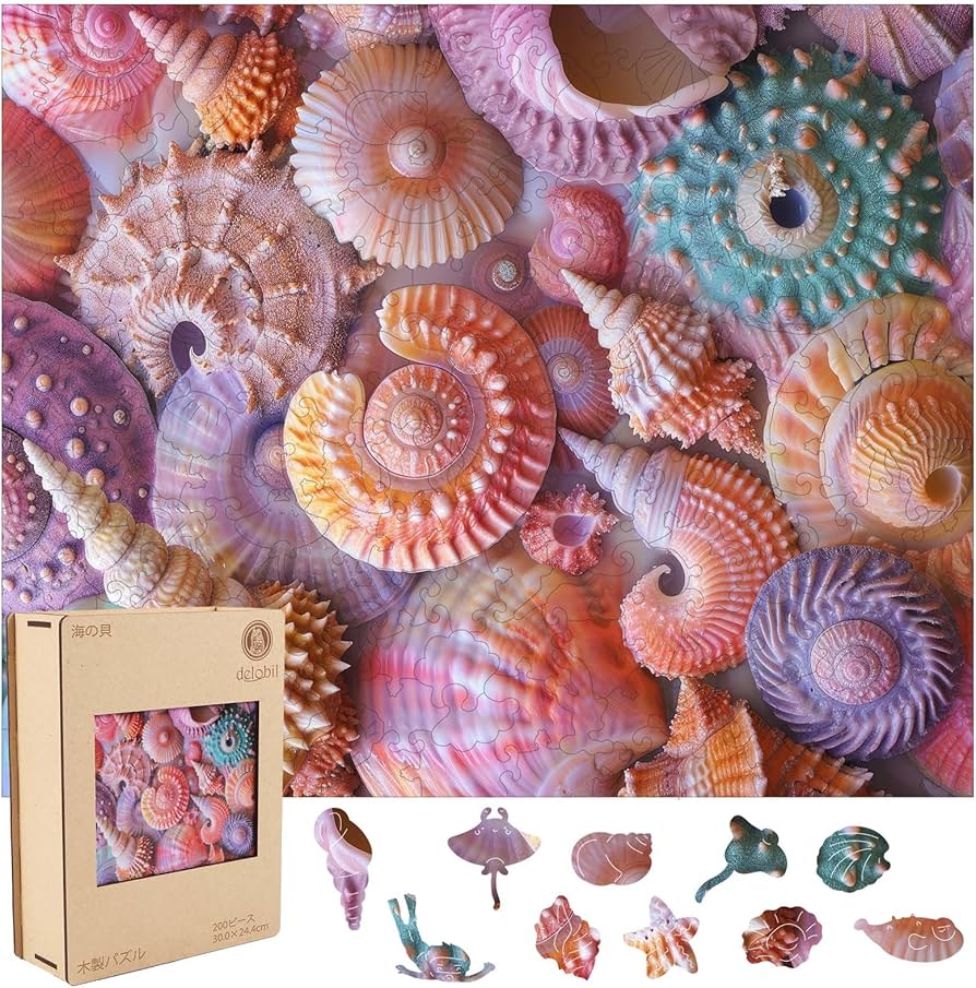 Amazon | Delobil ジグソーパズル 木製 5mm厚 独特な形状のピース