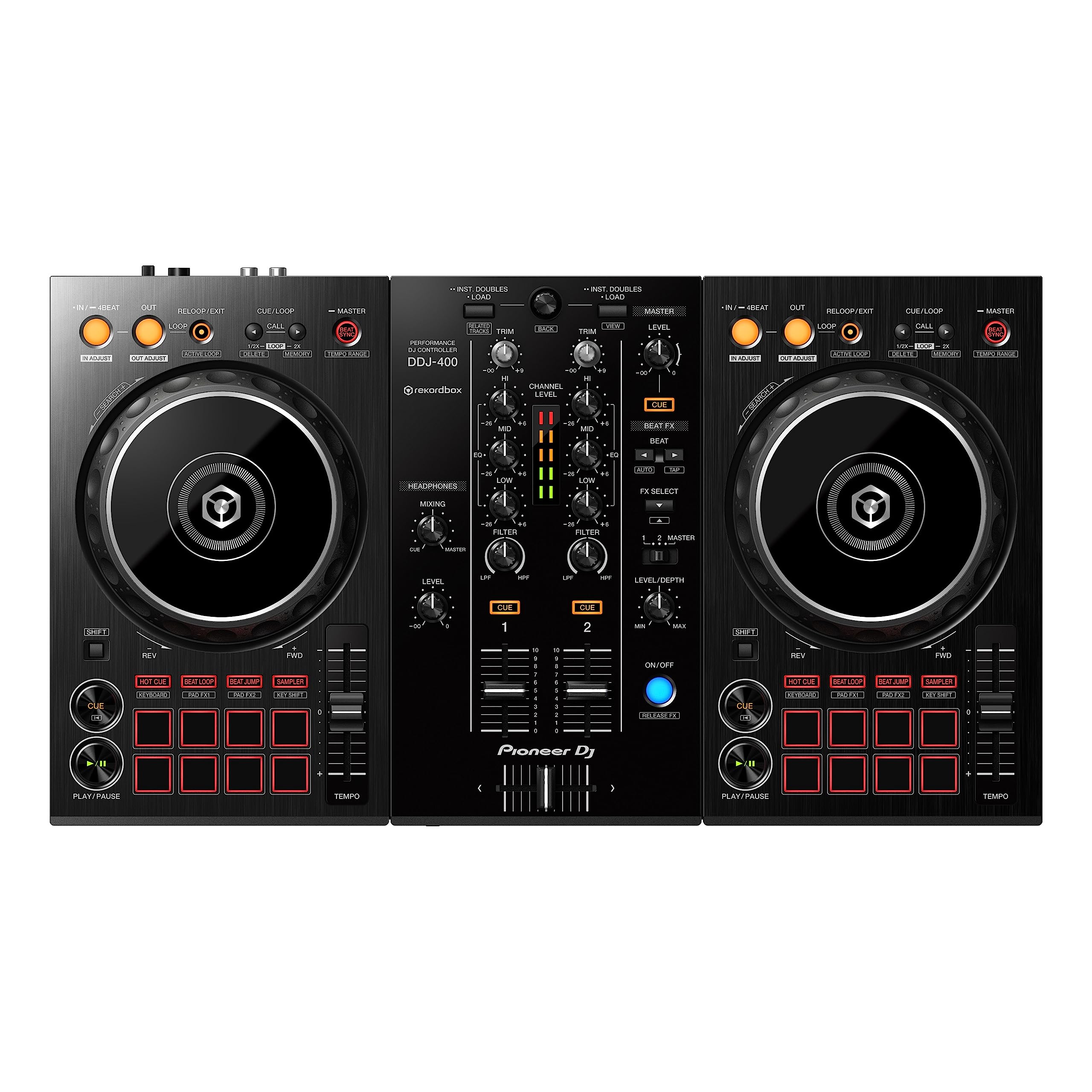 Pioneer DJ - Controller DJ DDJ-400 digitale a 2 piani per software