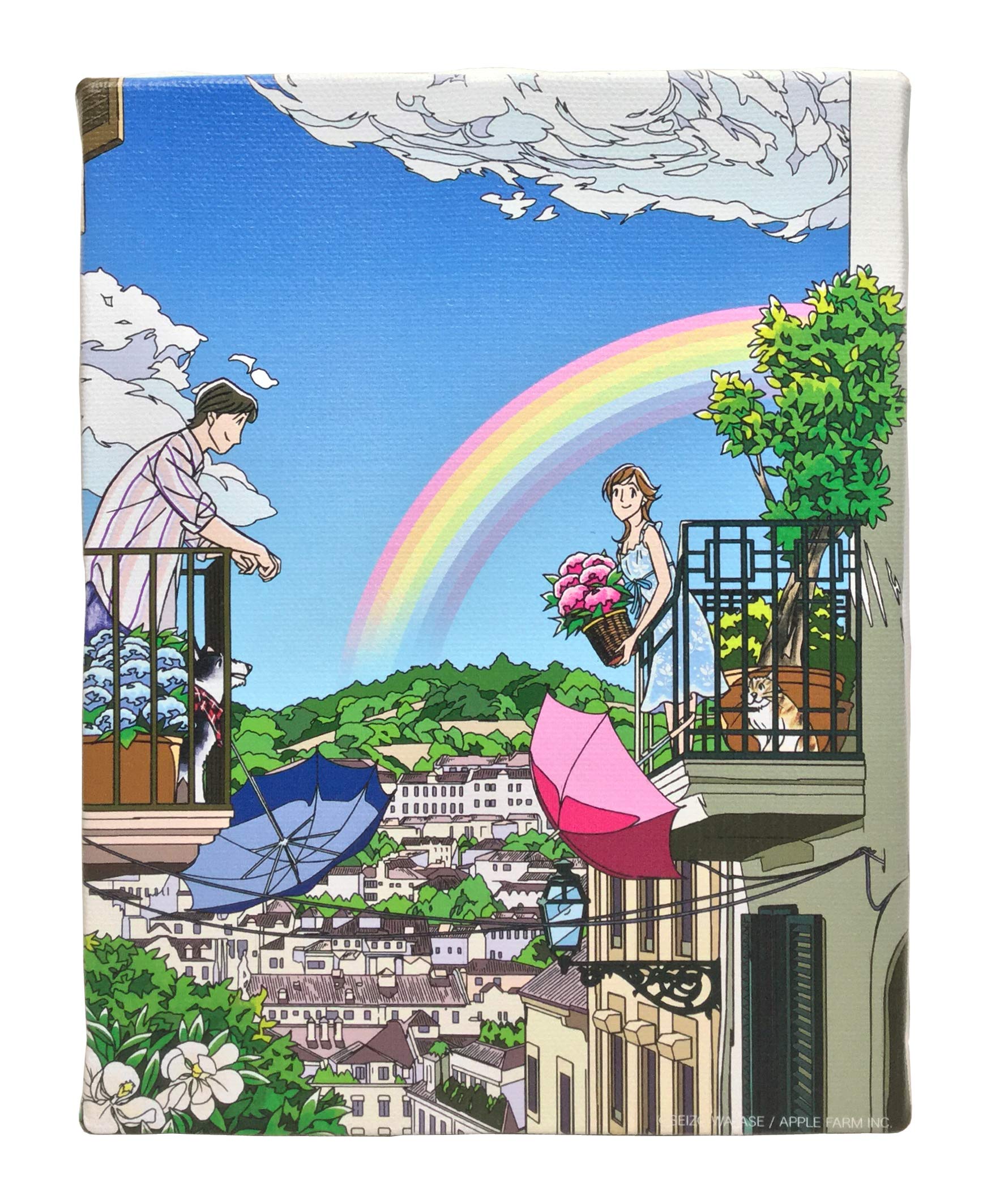 Amazon.co.jp: わたせせいぞうミニキャンバス「虹色のHappy Time