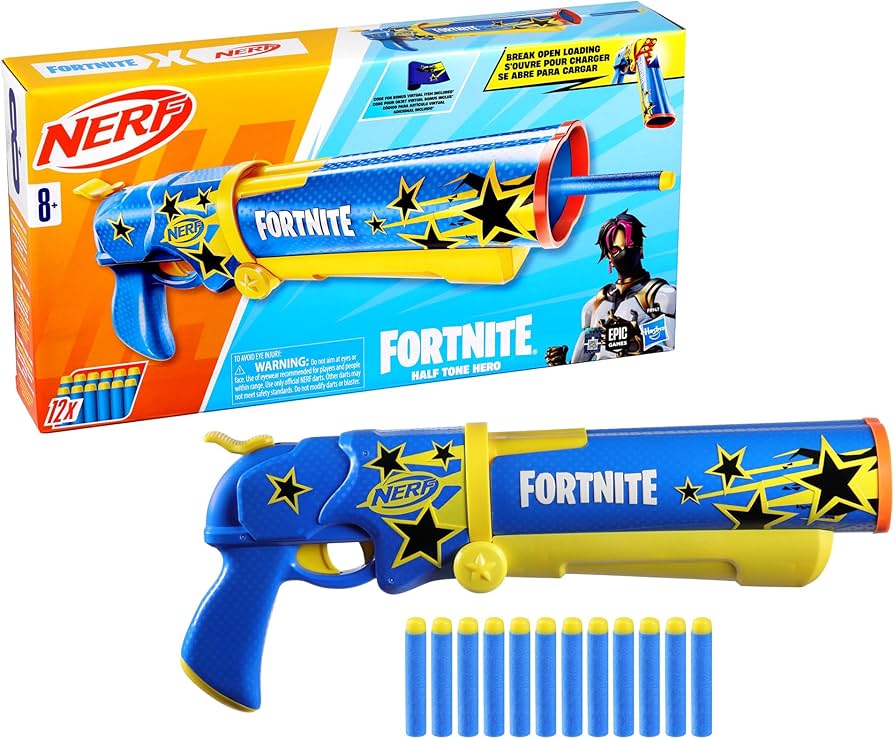 Amazon.com: Nerf Fortnite Half Tone Hero Dart Blaster : Toys & Games