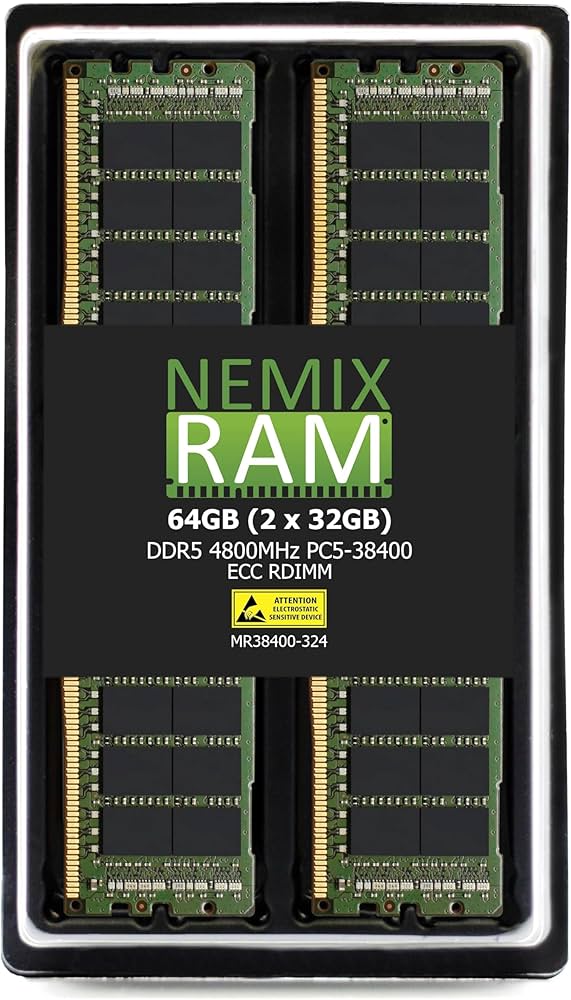 NEMIX RAM 64GB (2X32GB) DDR5 4800MHZ PC5-38400 2Rx8 1.1V CL40 288