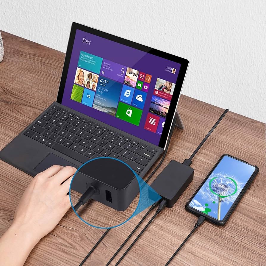 Amazon.co.jp: Surface Pro 充電器 Laptopサーフェス 充電器 65W 44W