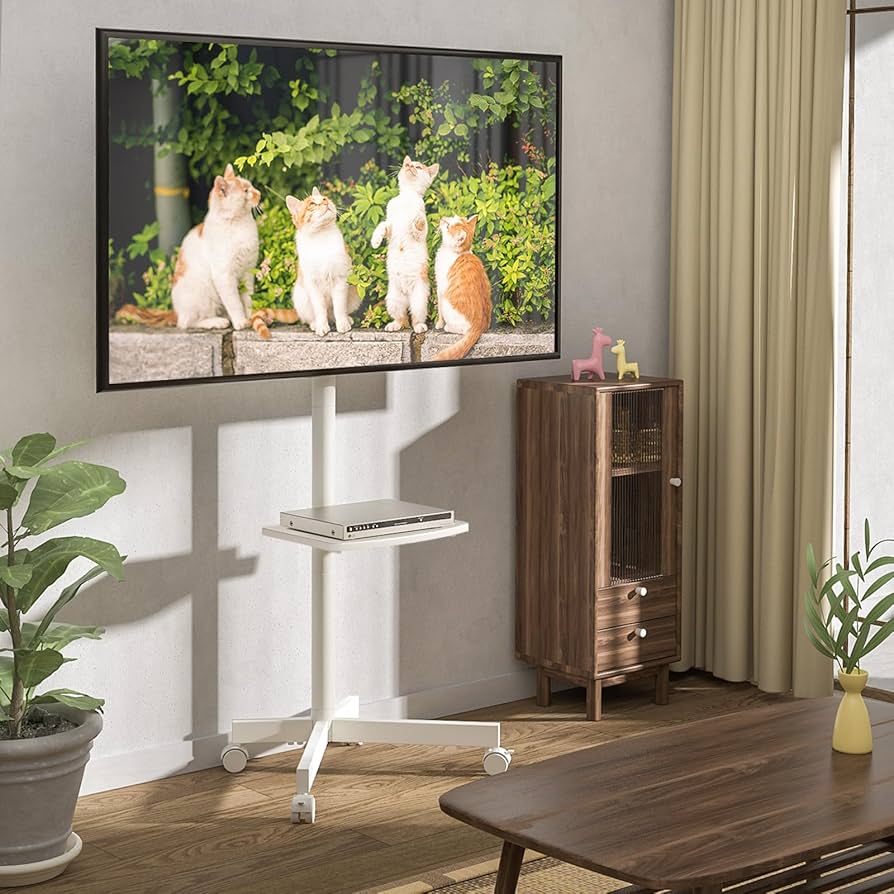 組立済 キャスター付テレビスタンド ホワイト A DSJ611 引き取りも歓迎