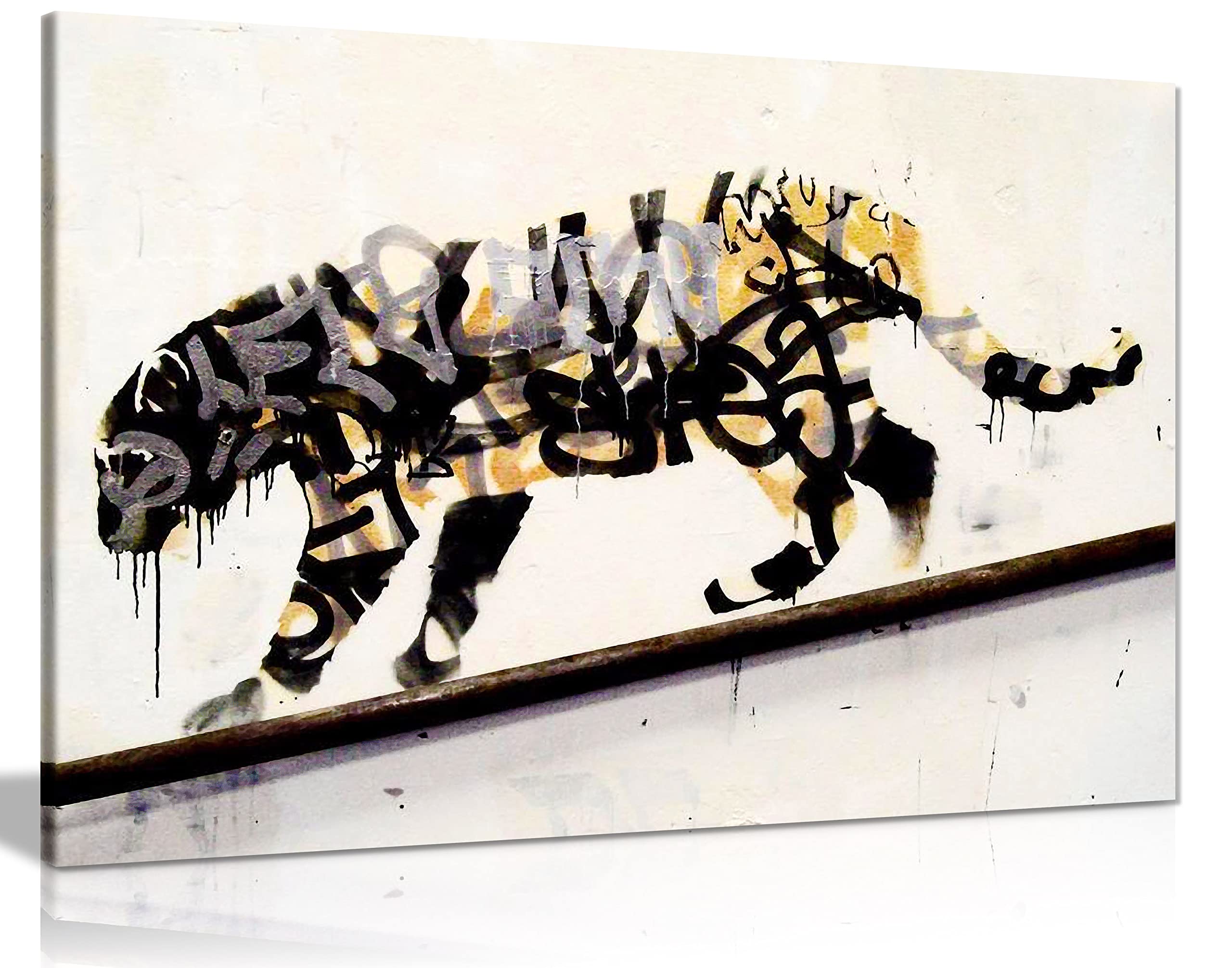 Amazon.co.jp: Banksy Tiger Graffiti Canvas Art Print Framed