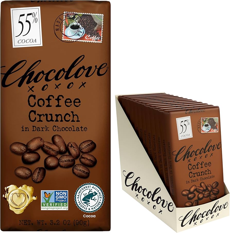 Amazon.com: Chocolove Coffee Crunch Dark Chocolate Bars | 55