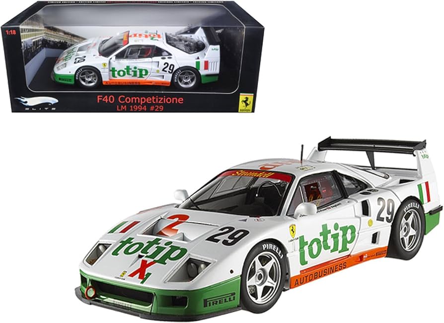 Amazon | マテル エリート仕様 1/18 フェラーリ F40 Totip 1994 ルマン