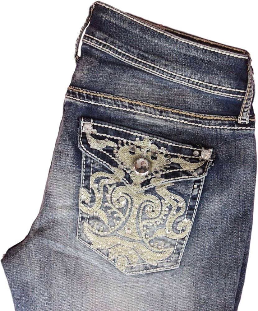 Project Indigo Women Jean Missy Embroidery Back Pocket Boot Cut