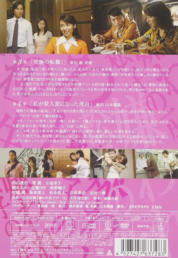 Amazon.co.jp: ドラマ版 嫌われ松子の一生 Vol.2 [DVD] : 内山理名, 要