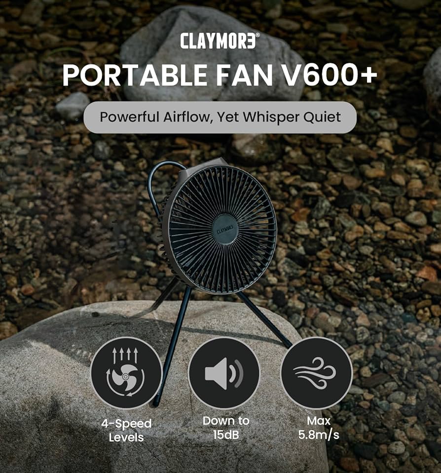 Amazon.com: Claymore V600+ Warm Gray Rechargeable Portable Fan