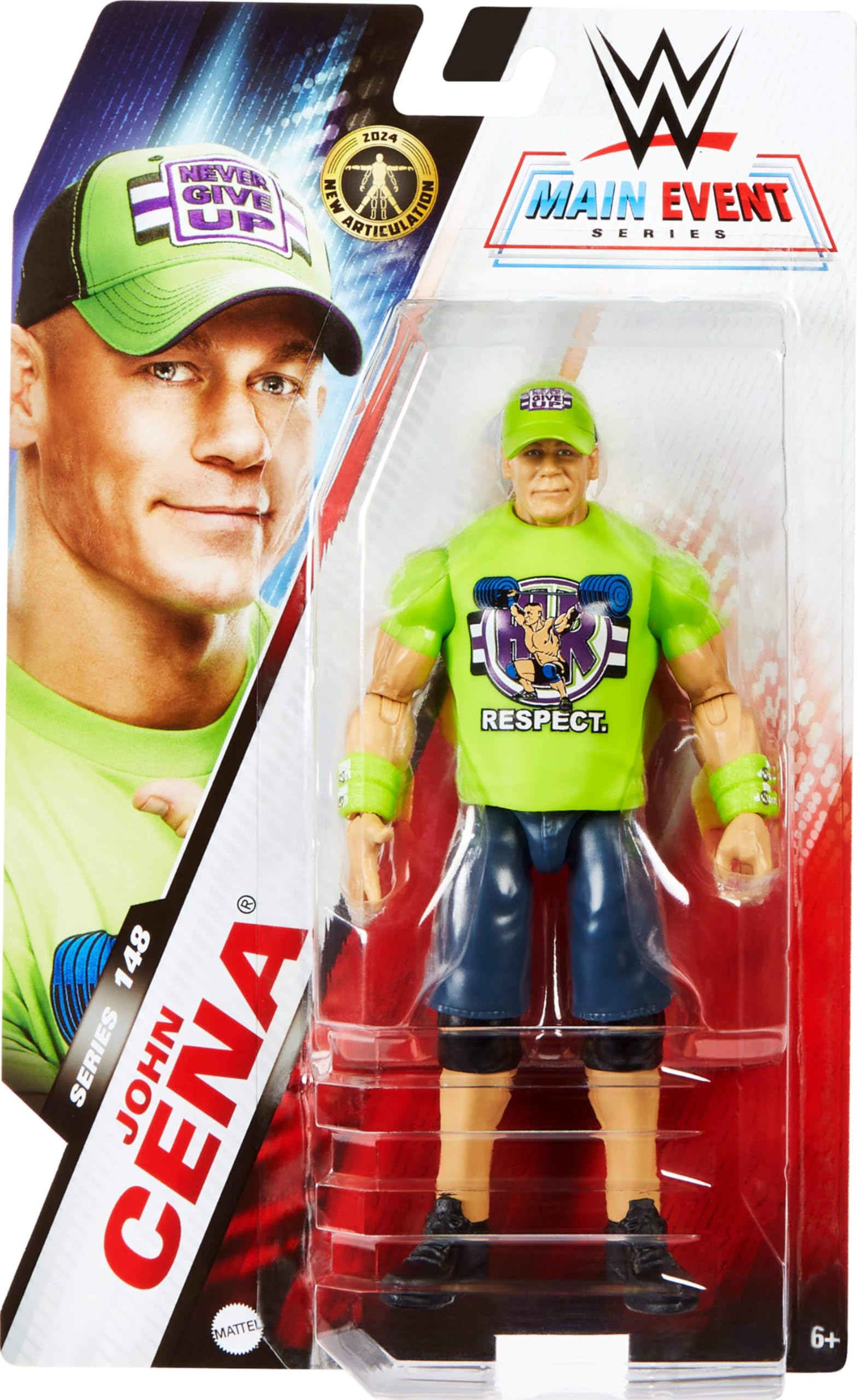Mattel WWE Action Figure, 6-inch Collectible John Cena with 10